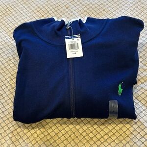 Ralph Lauren Dark Blue Zip-Up with Green Logo